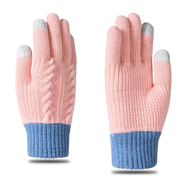 Guantes de lana de punto para hombre y mujer, resistentes al viento, cálidos y gruesos, para exteriores, para adultos, para mujer