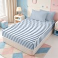 thumbnail image 2 of Erosebridal Minimalist Stripe Zipper Twin Comforter Sets with Fitted Sheet and 2 Pillowcases,Linear Striped Zipper Bedding Set,Reversible,4-Piece, 2 of 7