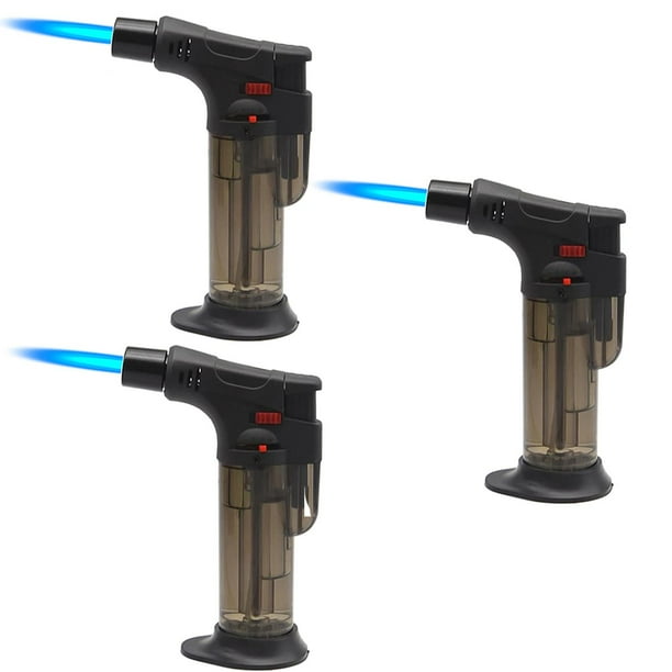 Soplete de Gas Butano para Cocina TorchPro 3 Pzas Negro Recargable Plástico Gas Butano.
