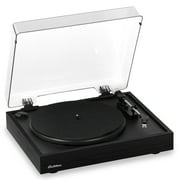 Electrohome Montrose Vinyl Record Player 2-Speed Belt-Drive Turntable, with Audio-Technica Stylus, Speed Control Motor, Built-in Preamp, Wood Plinth, Anti-resonant Platter, Auto-Stop (RR35B)