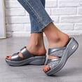 thumbnail image 6 of Domuza Womens Orthopedic Sandals Non Slip Slip on Arch Support Summer Flat Sandals Wide Work Shoes 2026 Beach Vacation Foam Shoes Gray 5（EU-35）, 6 of 7