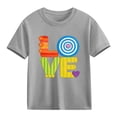 thumbnail image 2 of Piuwrlz Girls Short T-Shirts Kids Graphic Shirts Tops Cotton Pullover Gray Size 5 Years, 2 of 10