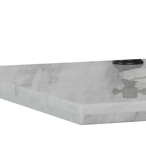 25" White Carrara countertop and single oval sink