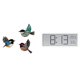 thumbnail image 1 of Reloj de pared digital de madera con diseño de pájaro para colgar en la pared, reloj de escritorio multifuncional con fecha y hora, adecuado para sala, 1 of 8