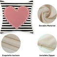 thumbnail image 6 of Valentines Day Pillow Covers 16x16 Inch Set of 2, Valentines Decor Linen Pillowcase Stripes Pink Love Heart Valentines Throw Pillows Anniversary Decorative Outdoor Cushion Case for Sofa Couch, 6 of 6