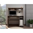 thumbnail image 4 of TUHOME Compu 120 Hutch Desk, Retractable Keyboard, Hutch, Shelf for CPU, Multiple Shelves, Light Grey, For Office, 4 of 7