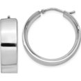 thumbnail image 1 of Sterling Silver Rhodium-Plated 6.75X25mm Hoop Earrings (27 X 27) Made In Thailand qe11542, 1 of 5