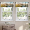 thumbnail image 2 of LALILO Kitchen Curtain Valance Sunrise City And River City Rod Pocket Window Curtain 52"x 18" Set of 2, 2 of 5