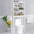 thumbnail image 5 of LEDREM 4-Tier over the Toilet Bathroom Storage Organizer with Adjustable Shelves, Hooks, and Toilet Paper Holder, Space-Saving Rack, Cloud White, 5 of 5