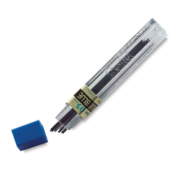 Pentel HiPolymer Colored Lead Refills, Blue, .5 mm.