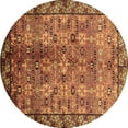 thumbnail image 1 of Ahgly Company Indoor Round Oriental Brown Industrial Area Rugs, 3' Round, 1 of 4