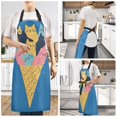 thumbnail image 2 of Yayeee Chief Kitchen Apron with Pockets for Cooking Water Resistant Unisex Adjustable Neck Strap, Colorful Ice Cream Cat, 2 of 7