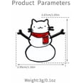 thumbnail image 6 of Christmas Snowman Brooch Pin for Women Enamel White Cat Brooches Spur Lapel Pins Red Scarf Decoration Suit Collar Dress Accessories Jewelryfor Xmas Eve Halloween, 6 of 6