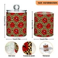 thumbnail image 5 of Yayeee 4 Pack Qtip Holder Bathroom Cotton Swab Canister with Lid Clear Dispenser Set, Leopard Print, 5 of 6
