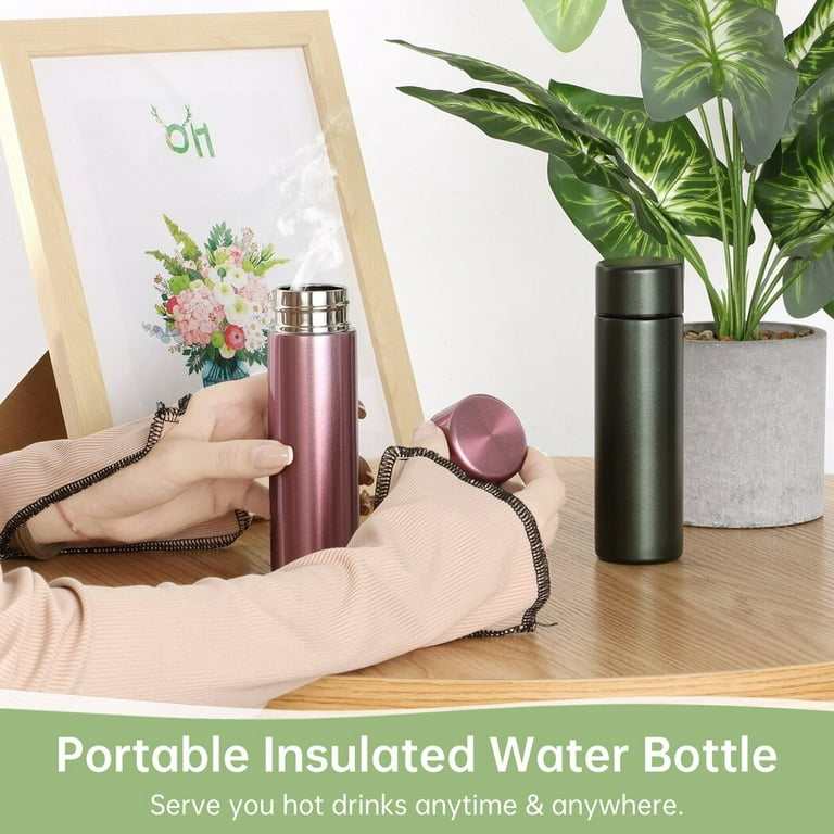 2PCS Mini Water Bottles, 5 Oz Mini Water Flask, Portable Purse Water Bottles,  Leak Proof Vacuum Insulated Bottle, Double Wall Stainless Steel Thermal  Bottles Keep Drinks Hot and Cold for Coffee Tea 