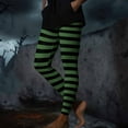 thumbnail image 6 of GERsome Women's Leggings Striped Tight Pants Halloween Xmas Party Leggings Ankle Length Footless High Waist Leggings Yoga Pants Size L, 6 of 9