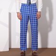 thumbnail image 6 of Miqool Men's Classic Plaid Suit Pants Straight Leg Modern Fit Flat Front Formal Business Casual Dress Pants Trousers, 6 of 6
