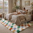 thumbnail image 3 of BERTHMEER 9'x12' Area Rugs for Living Room Bedroom Dinning Room Shag Plush Pile Soft Fluffy Geometric Modern Indoor Carpets Rugs,Green Multicolor, 3 of 5
