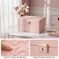 thumbnail image 2 of Casegrace 3 Layer Large Jewelry Storage Box, 2 Drawers Jewelry Organizer Case with Gray Velvet, Lockable Jewellery Holder Display for Earring Rings Necklace Bracelet Watch, Women Girls Kid Gifts, 2 of 9