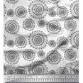 thumbnail image 1 of Soimoi Black Cotton Duck Fabric Artistic Flower Mandala Printed Craft Fabric by the Yard 42 Inch Wide, 1 of 3