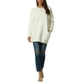 thumbnail image 2 of INSPIRE CHIC Women's Round Neck Pullover Long Sleeve Casual Sweater with Pockets S White, 2 of 7