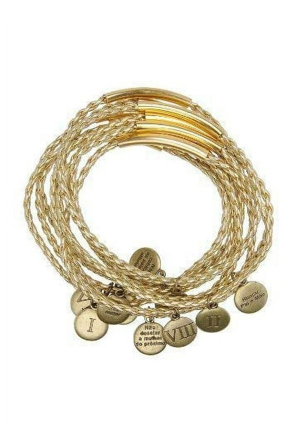 10 medals Bracelet showing Commandments - Gold ( 7cm or 2.8 inch in diameter ) - English