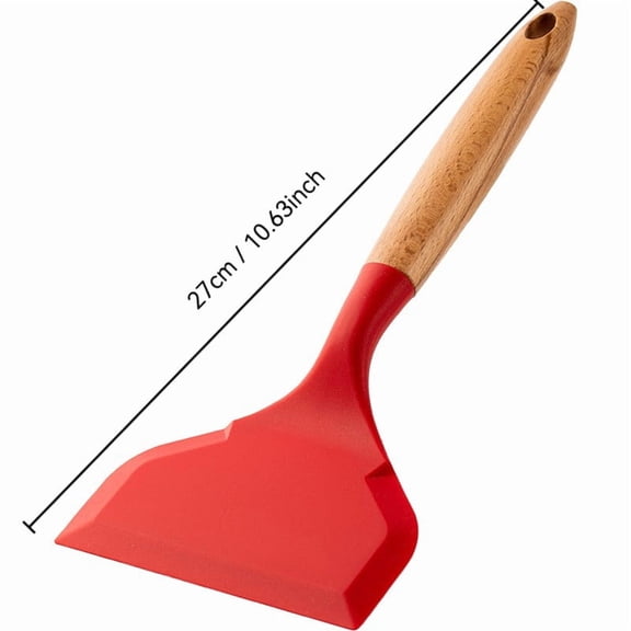 SLYNSHome Wide Spatula for Kitchen Red Silicone Shovel Turner Nonstick Fried Fish Spatula Wide Flexible Turner for Nonstick Cookware