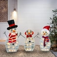 thumbnail image 1 of Dazzle Bright Christmas Muñeco de nieve iluminado, 3 piezas impermeable enchufe en muñeco de nieve 2D para patio, césped, jardín, fiesta (blanco cálido), 1 of 5