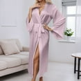 thumbnail image 2 of Gelikeya Silk Robes for Women Long Kimono Robes Bridesmaid Brides Wedding Party Silk Bath Robe Soft Sleepwear Pink & Size S, 2 of 6