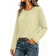 thumbnail image 4 of Horkkom Henley Shirts for Women Solid Color Button Long Sleeve Shirts Baggy Casual Fall Tops S, 4 of 7
