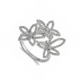 thumbnail image 4 of White Cubic Zirconia Micro Pave Flower Cutout Ring .925 Sterling Silver Band Jewelry Female Size 5, 4 of 4