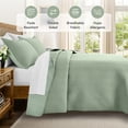 thumbnail image 4 of IR Imperial Rooms 2-Piece Soft Linen Quilt Set, Ultrasonic Chevron Pattern All Season Coverlet, Twin, Olive Green, 4 of 10