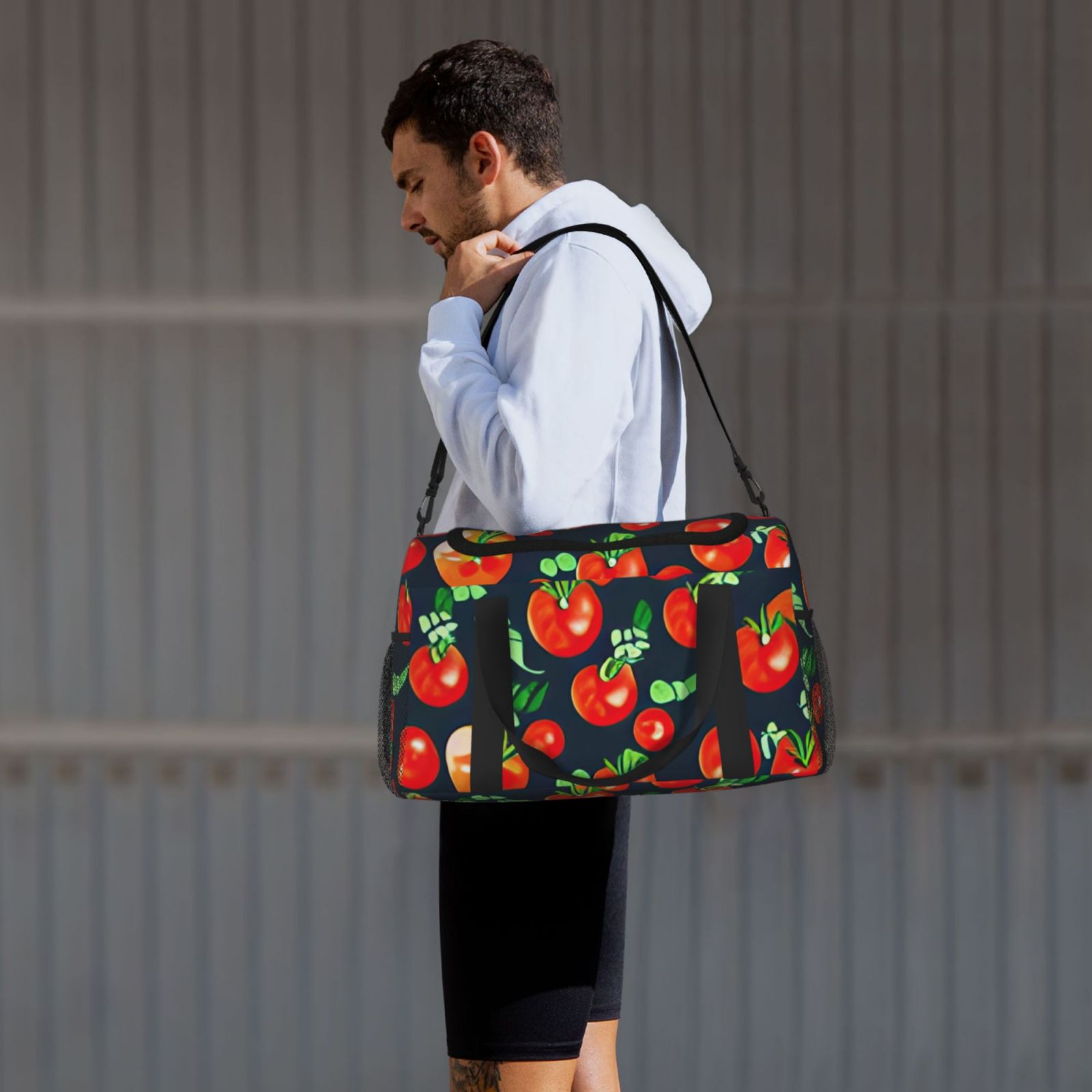 Fuzoiu Tomatoes Print Travel Duffle Bag,Carry On Tote Bags,Duffel Bag,Sport Gym Bag, Hospital Bag for Labor and Delivery, Overnight Bag,Luggage Bag