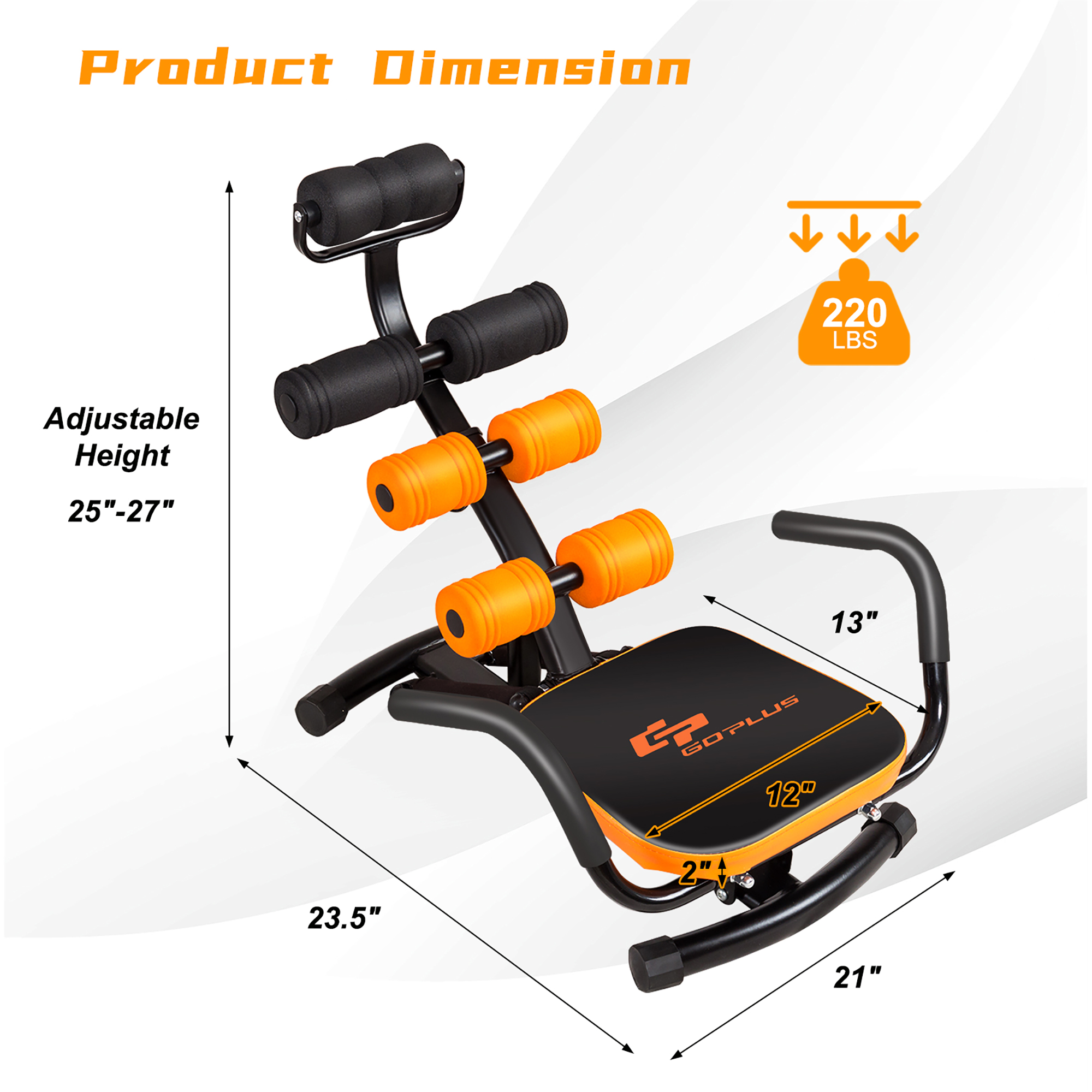 Costway Core Ab Trainer Bench Abdominal Stomach Exerciser Workout Gym Fitness Machine - image 9 of 9