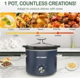 thumbnail image 5 of Superjoe 2 Quart Slow Cooker, Small Slow Cooker with Removable Ceramic Pot, Slow Cooker Food Warmer with 3 Heating Settings & Dishwasher Safe Glass Lid, Blue, 5 of 8