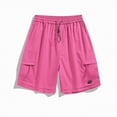 thumbnail image 4 of KPOPLK Chino Shorts Men 5 Inch Inseam Mens Twill Shorts Cargo Casual Cotton Drawstring Classic Stretch Hiking Straight Short Size XL,Hot Pink, 4 of 5