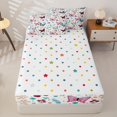 thumbnail image 4 of Erosebridal Cartoon Butterfly Floral Zipper Full Size Comforter Sets with Fitted Sheet and 2 Pillowcases,Multicolor Wildflower Zipper Bedding Set For Girls,Polkadot Reversible,4-Piece, 4 of 7