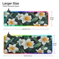 thumbnail image 3 of White Flowers and Green Leaves RGB Gaming Mouse Pad Large Keyboard Mat Rubber Base 13 Light Modes, 3 of 6