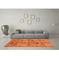 thumbnail image 3 of Ahgly Company Indoor Round Abstract Orange Modern Area Rugs, 3' Round, 3 of 4