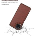 thumbnail image 5 of REQO Compatible with Samsung Galaxy A12 Wallet Case with Card Holder, PU Leather Kickstand Card Slots Case, Double Magnetic Clasp and Durable Shockproof Cover 6.5 Inch(Brown), 5 of 6