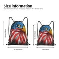 thumbnail image 2 of Daiia Eagle Head With American Flag Pattern Drawstring Backpack, Gym Bag, Lightweight Backpack, Water-Resistant Bag Travel Sports Backpack, Fitness Bag, Yoga Bag-Medium, 2 of 6