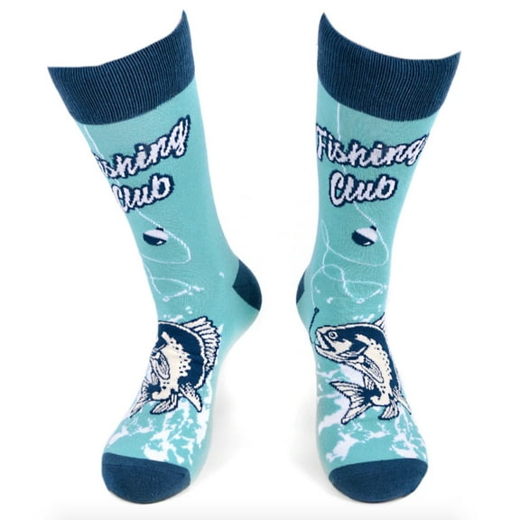 Urban-Peacock Men's Novelty Fun Socks - Fishing Club - 1 Pair