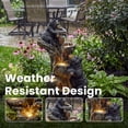 thumbnail image 4 of VBAL 39"H Outdoor Freestanding Water Fountain, 4-Tier Cascading Funny Bears Statue Resin Water Fountain, Warm LED Light and Pump, for Garden, Patio, Yard, Deck, Porch, Lawn, Gray and Black, 4 of 8