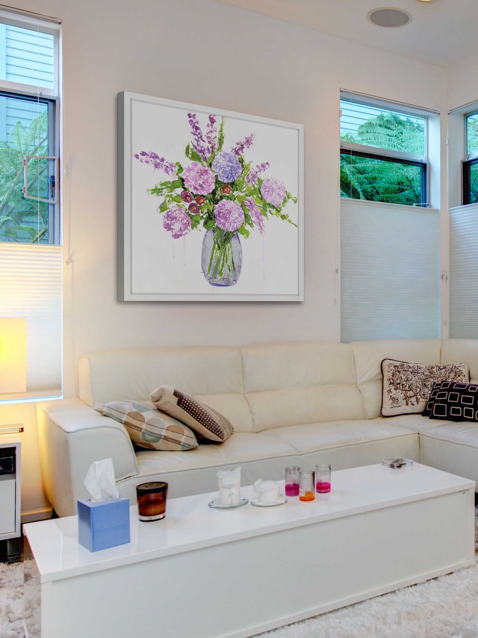 "Moon Blooms" Framed Painting Print