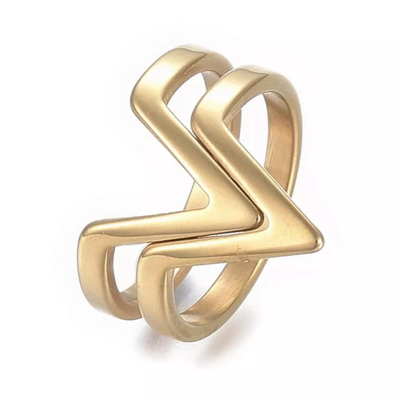 304 Stainless Steel Finger Rings Wide Band Rings Size 6~9 Gold 16~19Mm Z677