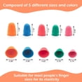 thumbnail image 2 of Dedales de goma para dedos, 5 tamaños diferentes, Fundas protectoras para dedos, almohadillas protectoras para dedos reutilizables, 5 uds., 2 of 5