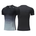 thumbnail image 2 of ZXLBBD Tshirts Shirts for Men Ice Silk Quick-Dry Gradient Color Workout Shirts Stretch Fit Athletic Running Training Outfits T-Shirts for Man Outdoor,Gray,S, 2 of 3