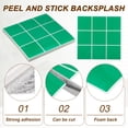 thumbnail image 4 of Uxcell 20 piezas de azulejos autoadhesivos 11.8"x11.8" PVC para cocina y baño, verde/blanco, 4 of 7