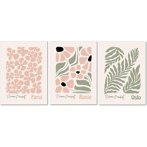 Sage Green Botanical Canvas Wall Art Poster Set of 3, Eucalyptus Leaf Pictures Wall Decor Paintings, Minimalist Plant Prints Aesthetic Home Decor for Living Room Bedroom Bathroom 12x16 inch Und