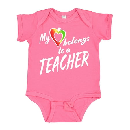 

Inktastic My Heart Belongs to a Teacher Gift Baby Boy or Baby Girl Bodysuit